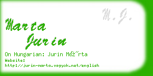 marta jurin business card